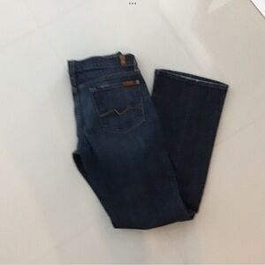 7 For All Mankind Women's Straight Leg Jeans - Dark Blue Denim